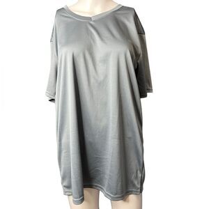 Reale Essentials Athletic V Neck Short Sleeve Shirt Blue Grey Large